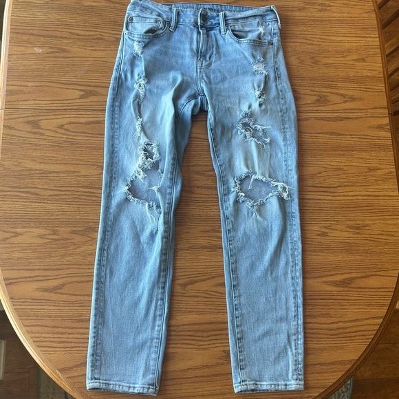 Men's American Eagle Skinny Light Blue Distressed Jeans NextAirflex size 29x30 - Picture 1 of 6